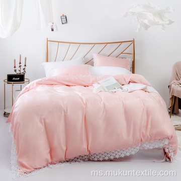 Pink 100% Viscose Rayon Race Bedding Set